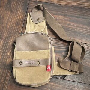 Diesel Beige and Brown Men's Belt Bag